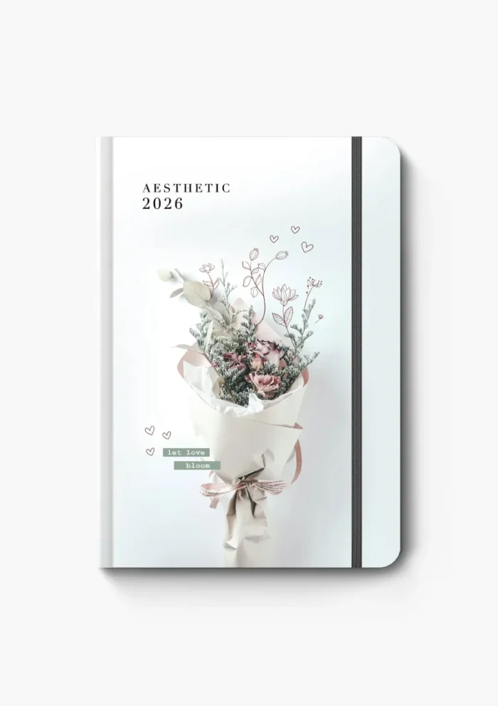 AESTHETIC ΗΜΕΡΗΣΙΟ ΗΜΕΡΟΛΟΓΙΟ 2026 ΑΝΘΟΔΕΣΜΗ 17Χ25